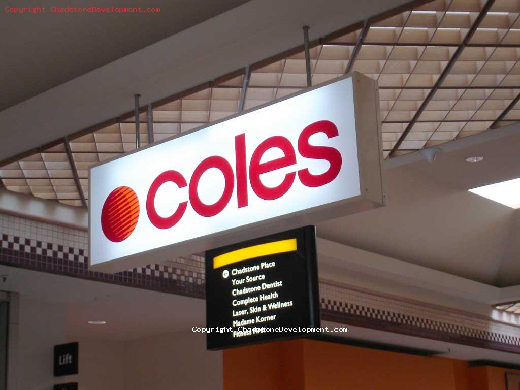 coles sign, near chadstone place - Chadstone Development Discussions