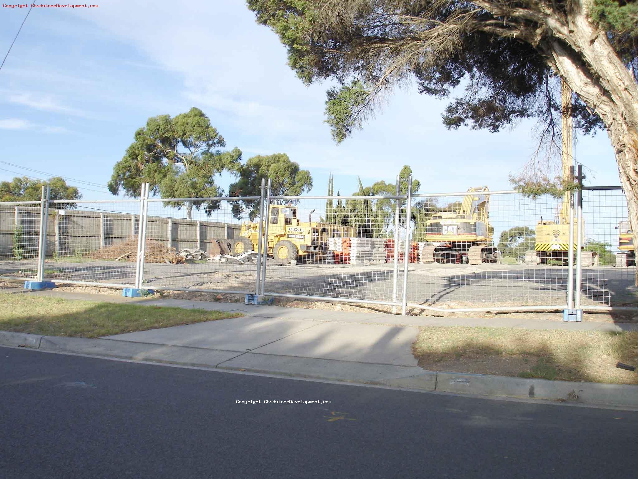 Earth moving equipment  stationed on site - Chadstone Development Discussions
