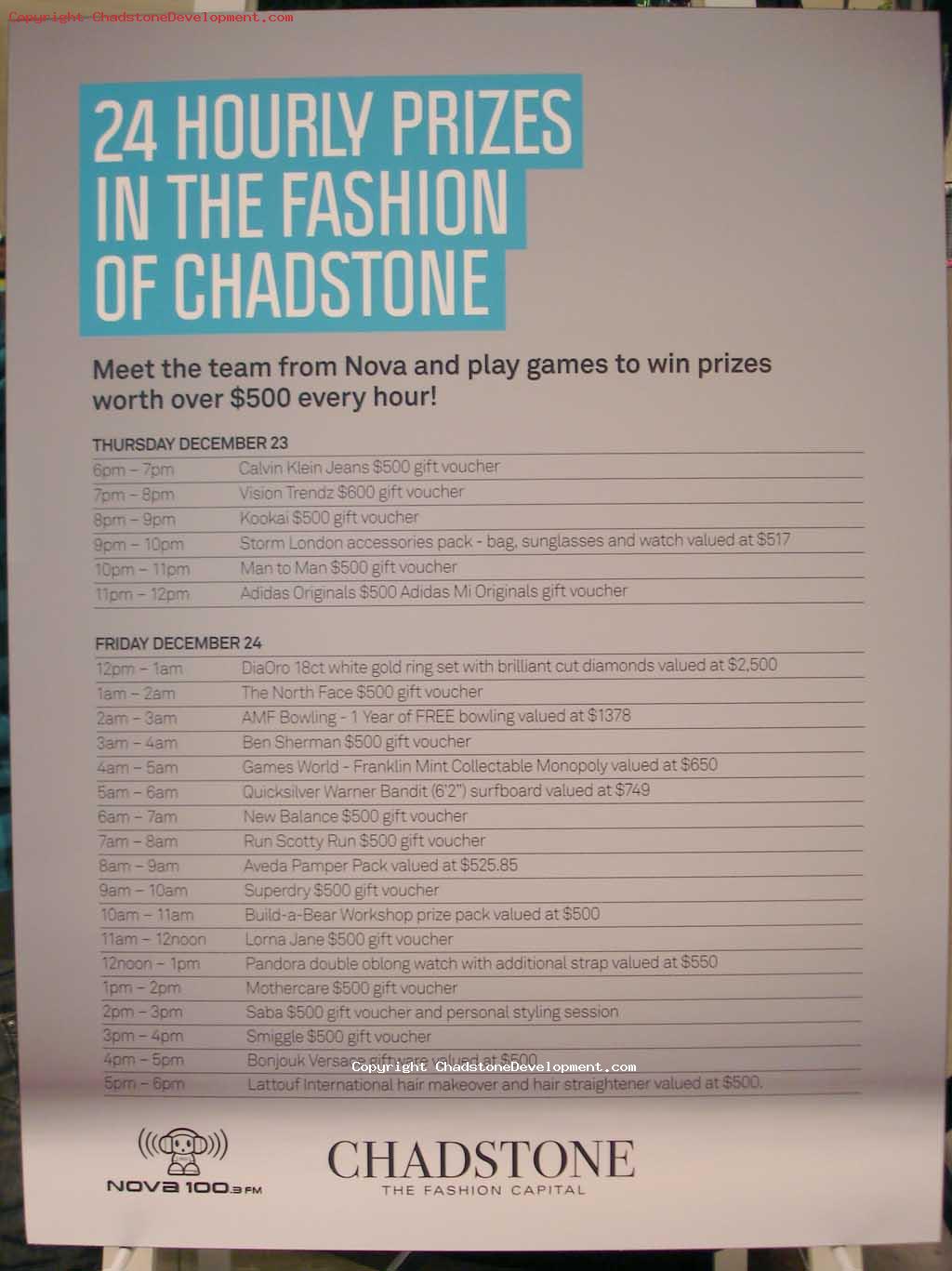 Nova 24 Hourly Prizes in the Fashion of Chadstone - Chadstone Development Discussions