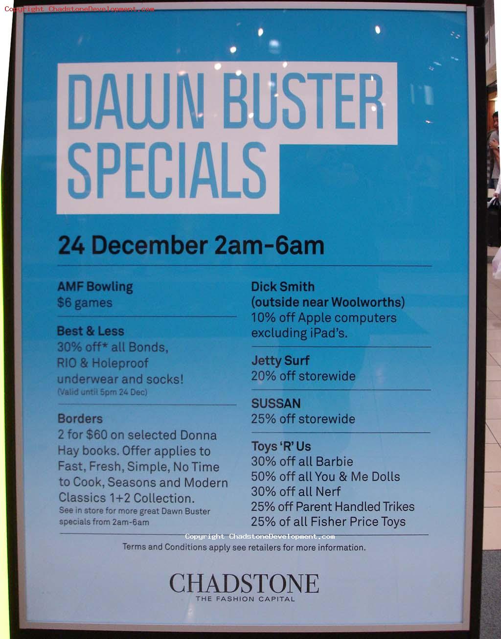 Christmas Dawn Buster Specials at Chadstone - Chadstone Development Discussions
