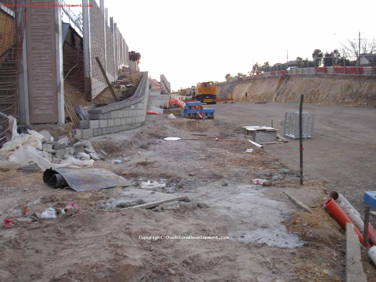 The mess while the brick wall is constructed - Chadstone Development Discussions