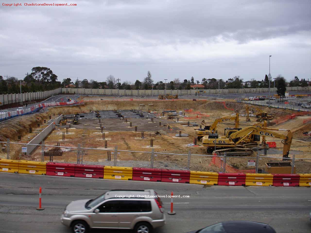 Supporting poles and excavators - Chadstone Development Discussions