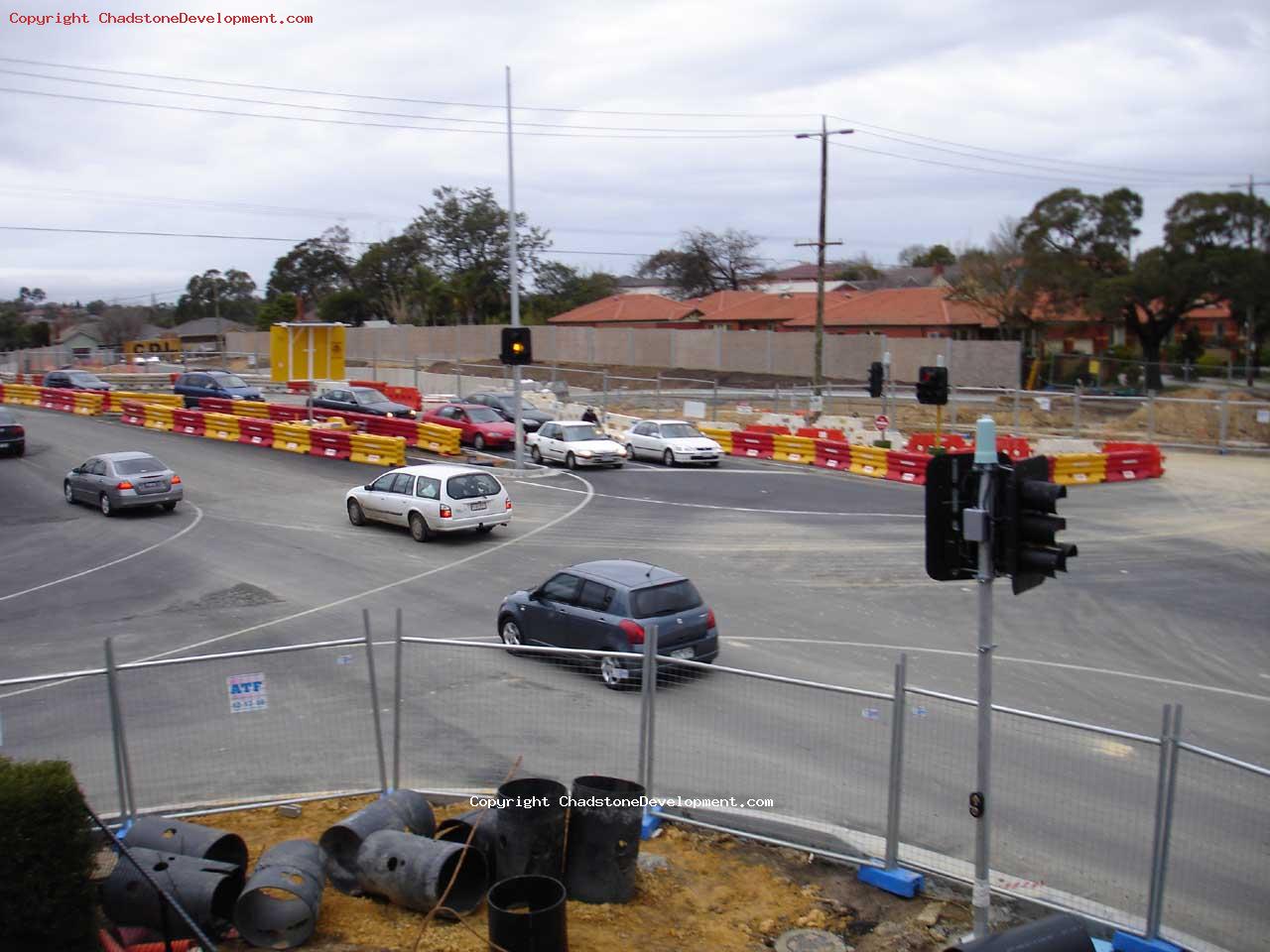Traffic flowing at new intersection - Chadstone Development Discussions