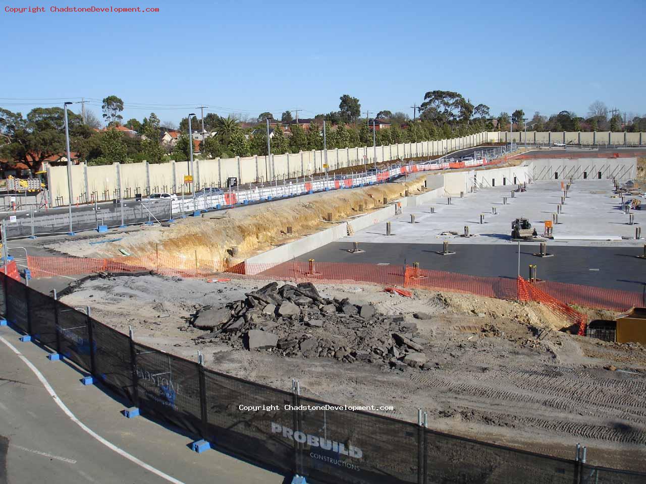 Pile of old bitumen next to new carpark - Chadstone Development Discussions