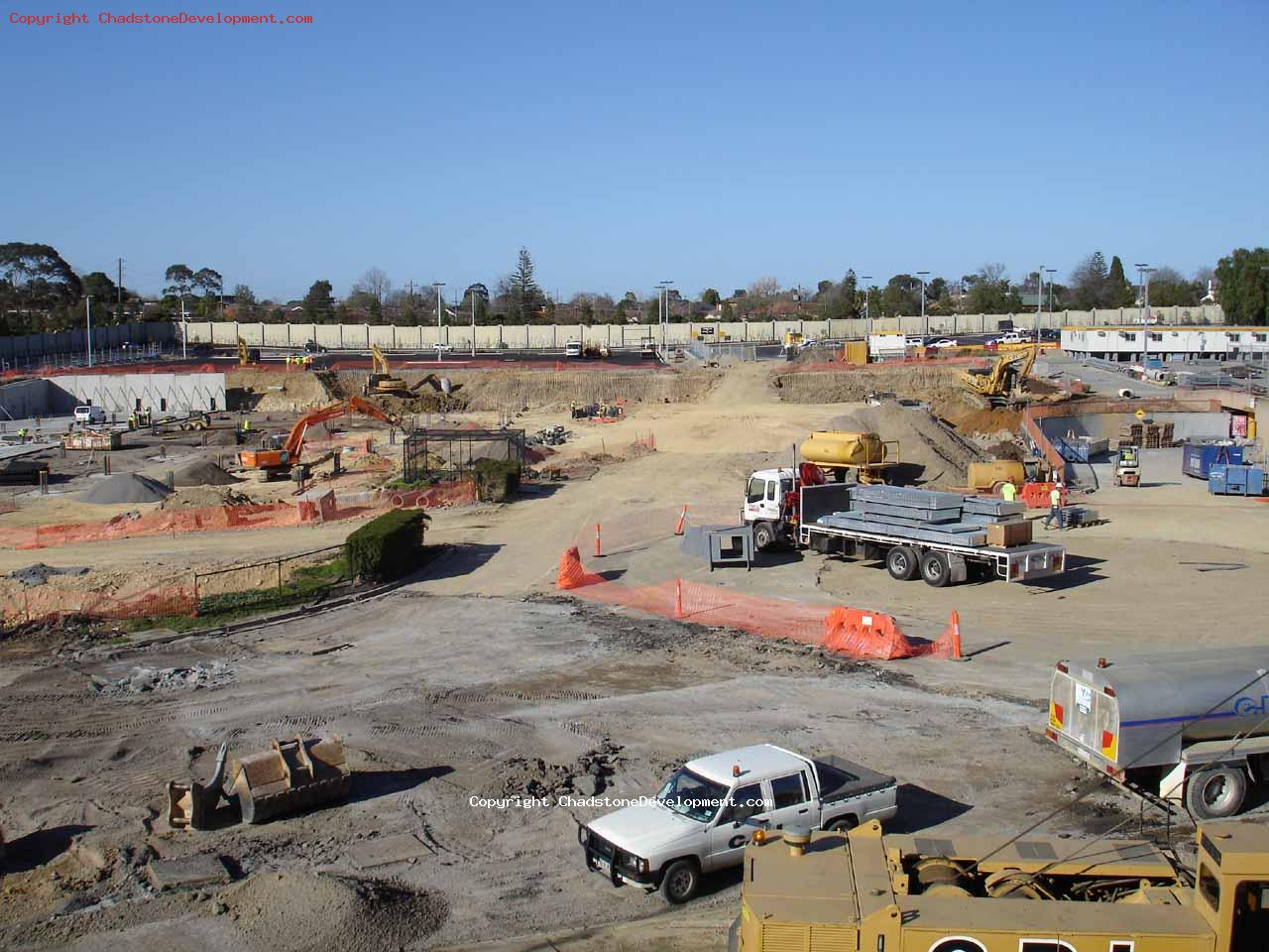 construction works around the former roundabout - Chadstone Development Discussions