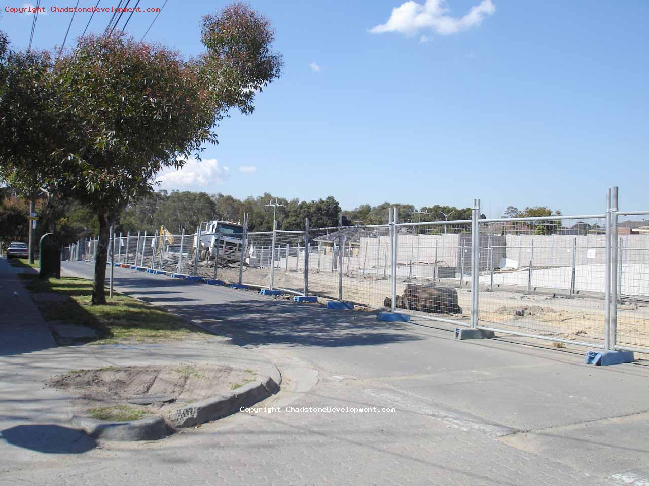 Fenced off area as seen from Webster St - Chadstone Development Discussions