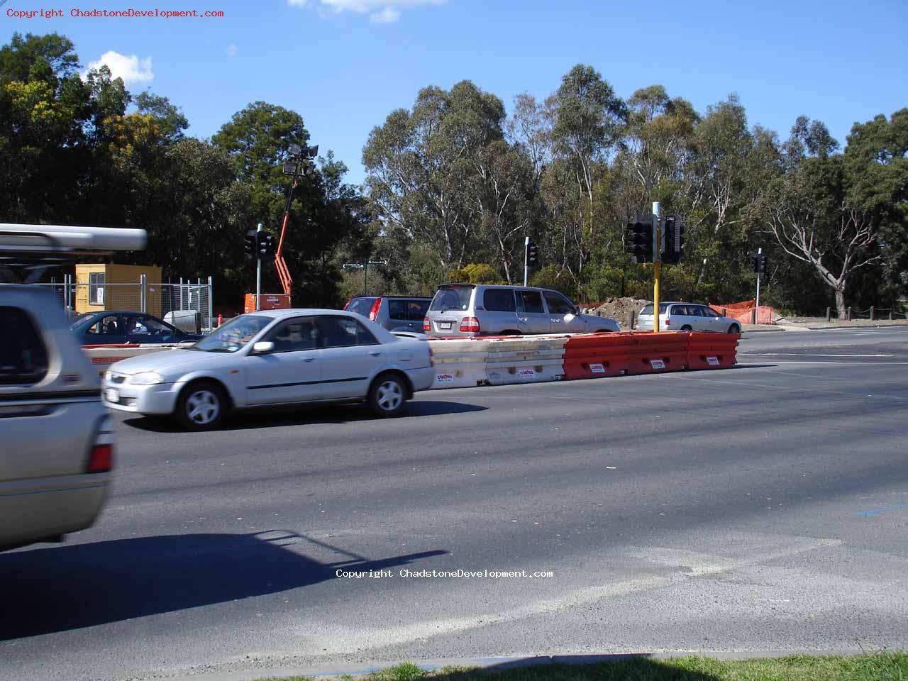Barriers extend the median strip on Warrigal Road - Chadstone Development Discussions