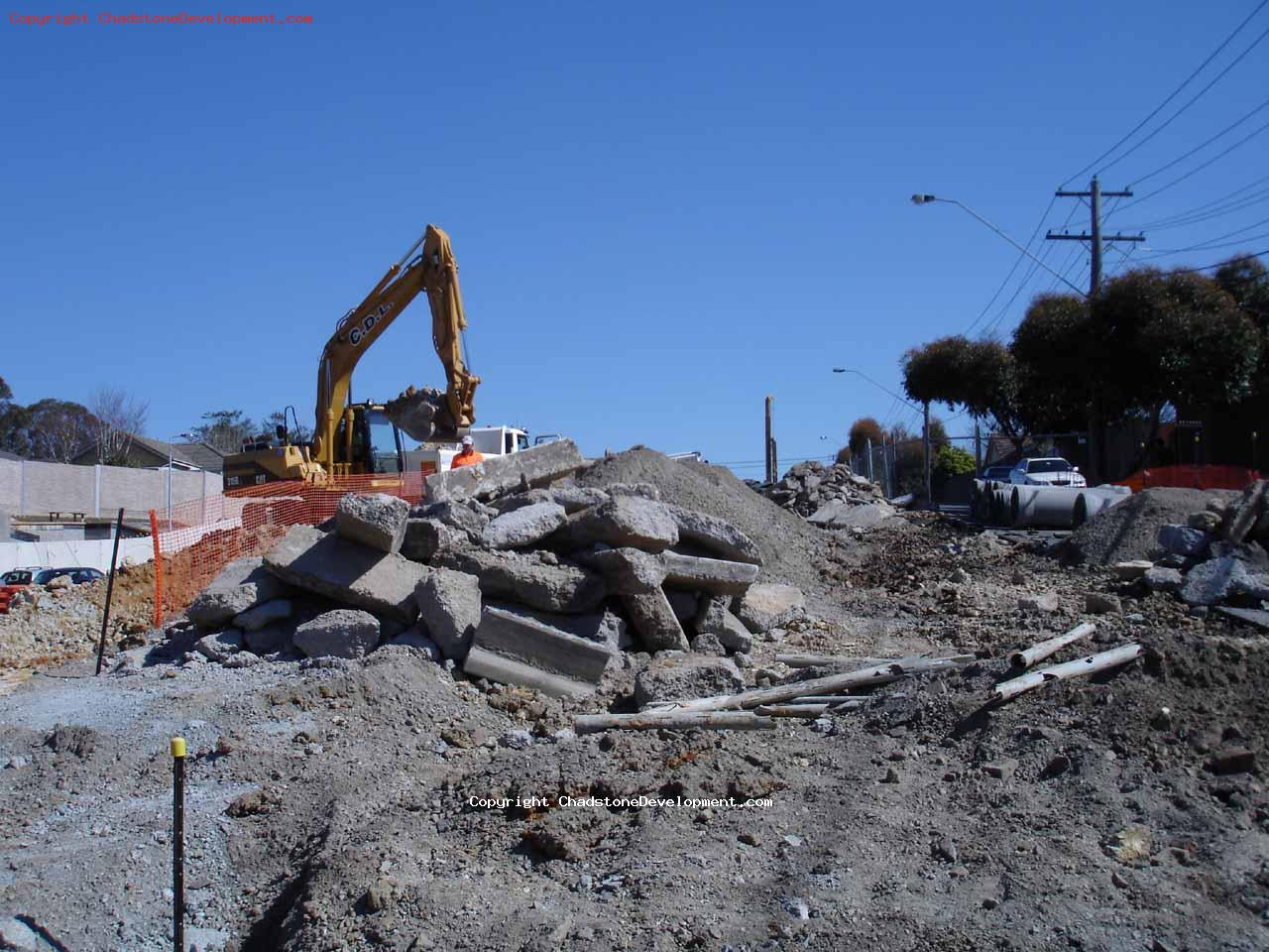 Bitumen and rubble at the lower end of Middle Road - Chadstone Development Discussions