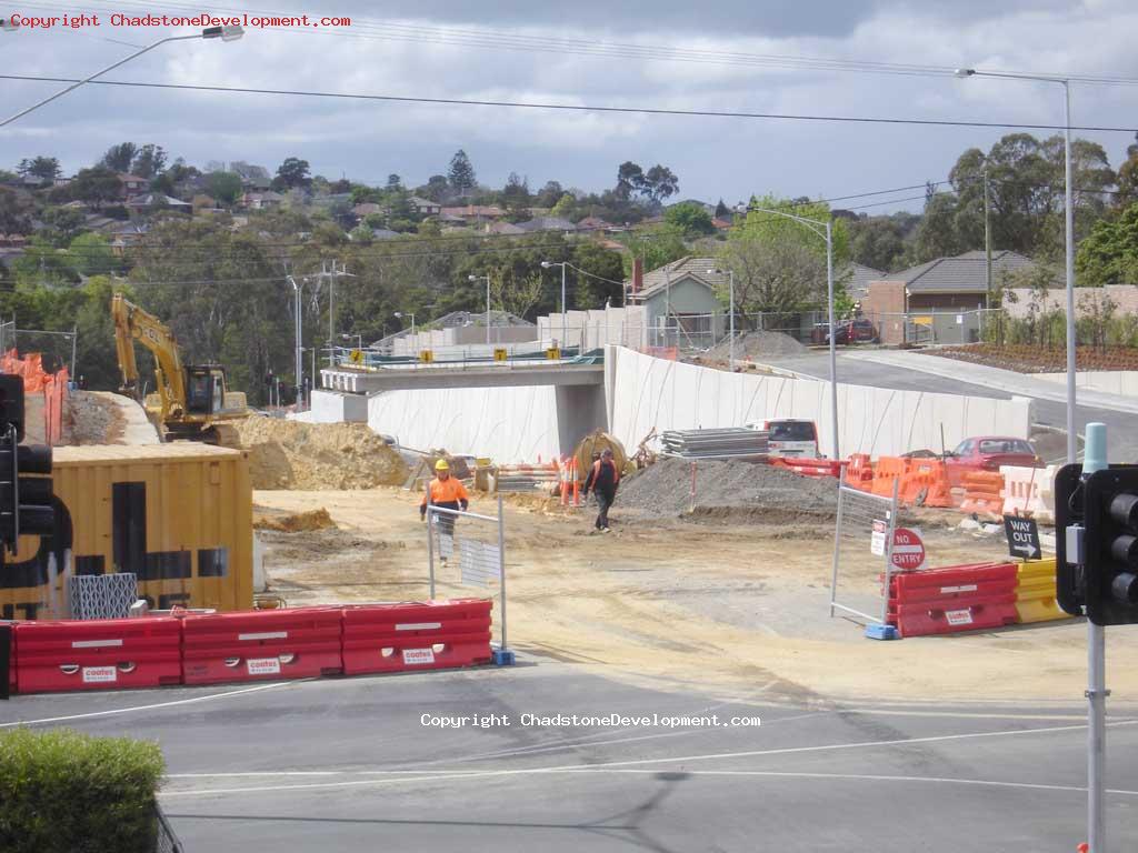 The construction works at the western end of Middle Road - Chadstone Development Discussions