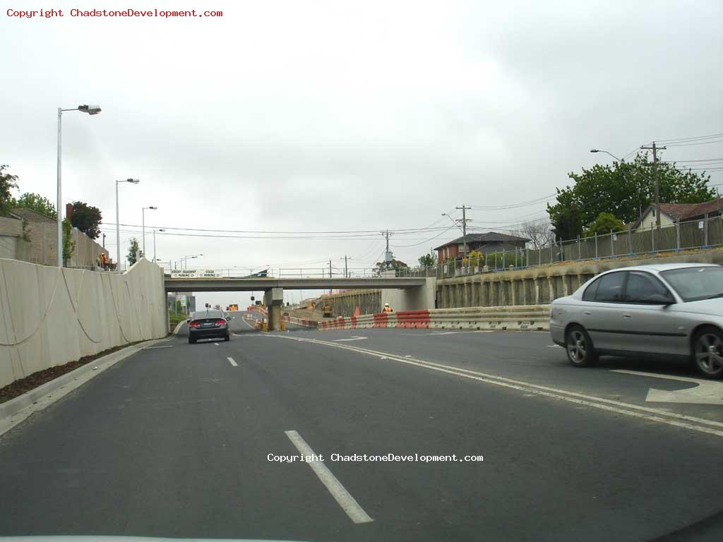 Entering Middle Road, Full span of Webster St bridge can be seen - Chadstone Development Discussions