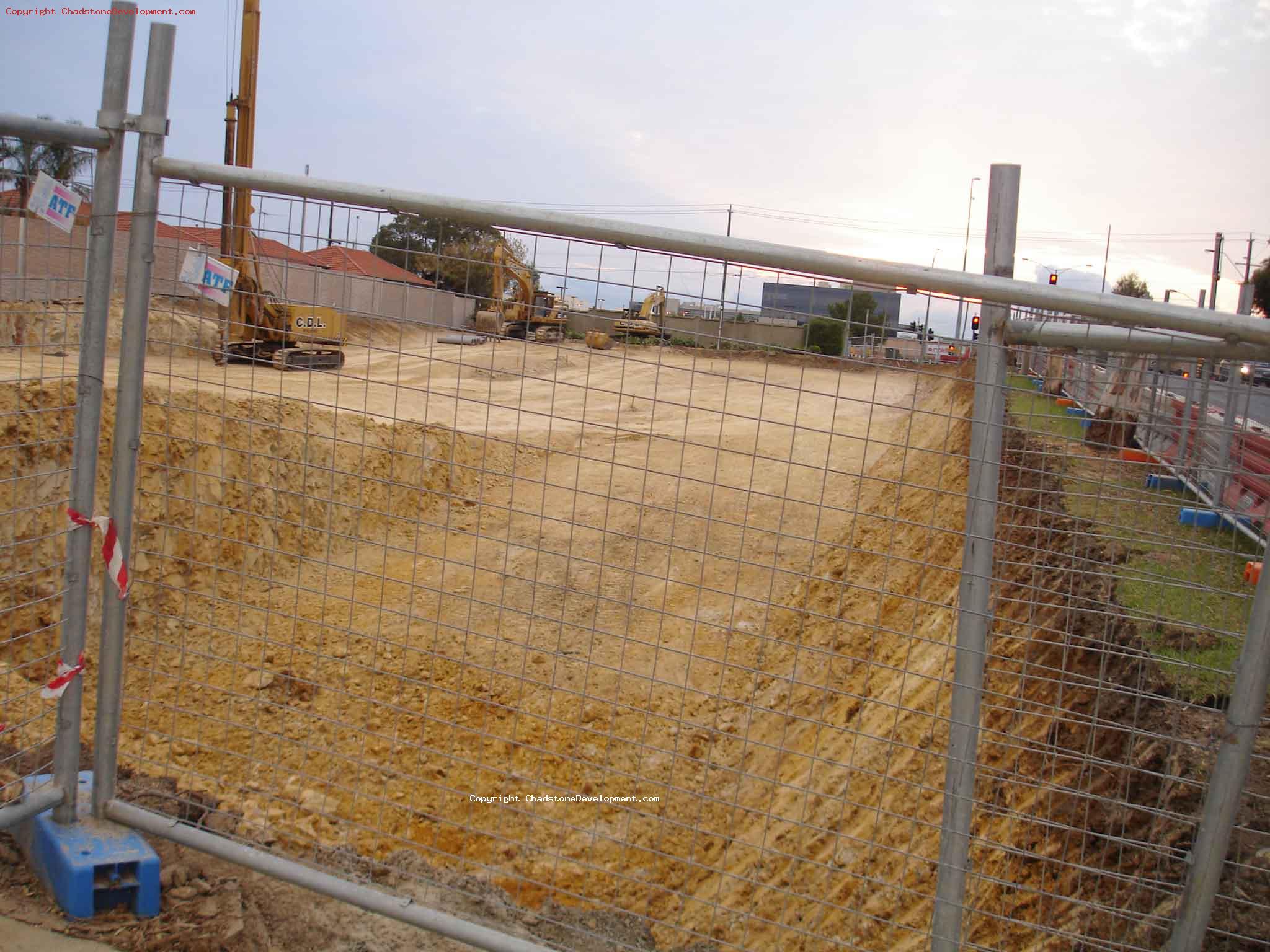 Closeup of wire fence at excavations - Chadstone Development Discussions