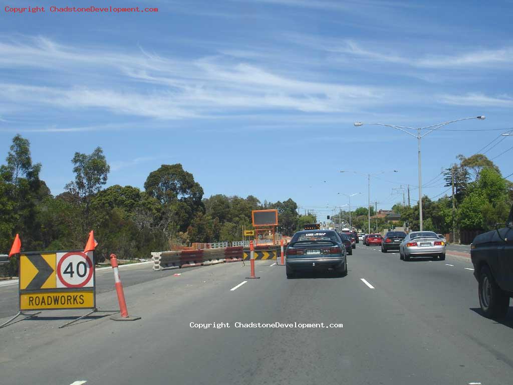 One lane blocked on Warrigal Road - Chadstone Development Discussions