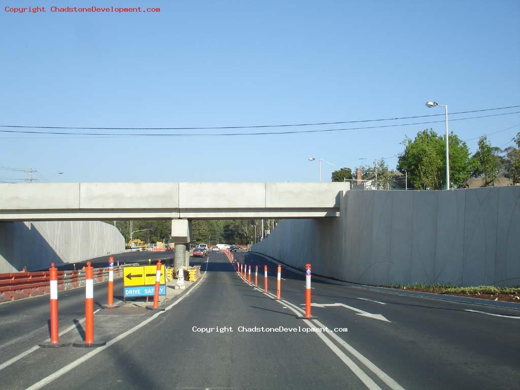 Cones along Middle Road - Chadstone Development Discussions