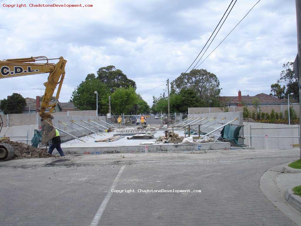 Workers on Webster St Road bridge - Chadstone Development Discussions