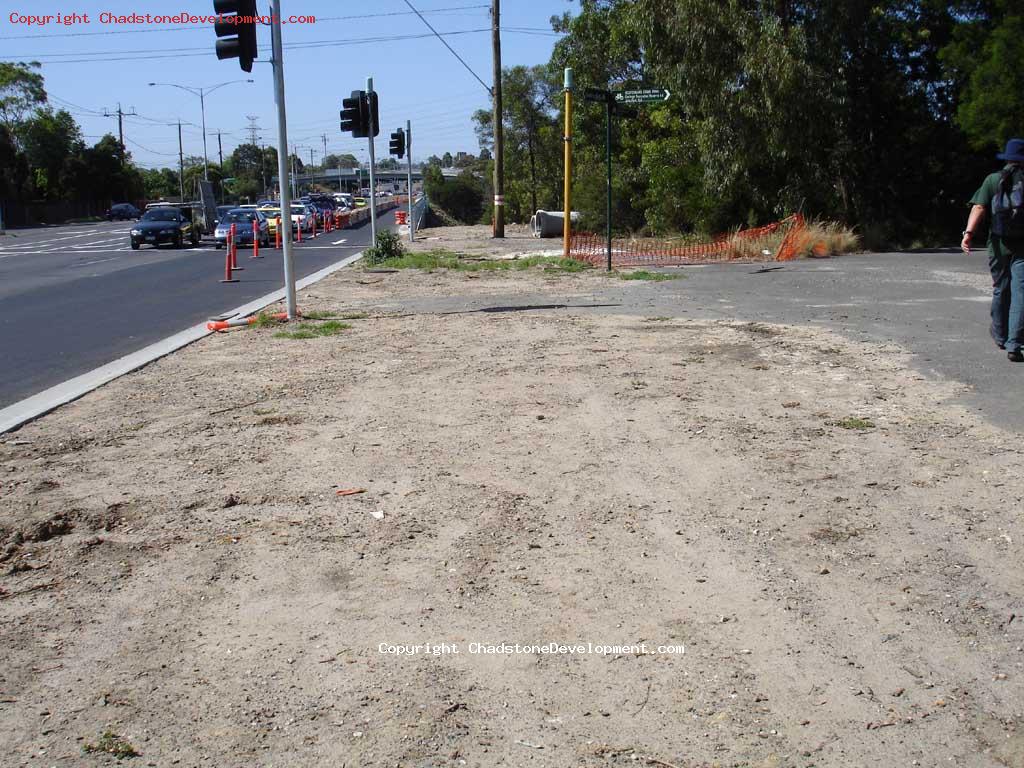 Unfinished pedestrian crossing at Scotchman's Creek trail - Chadstone Development Discussions