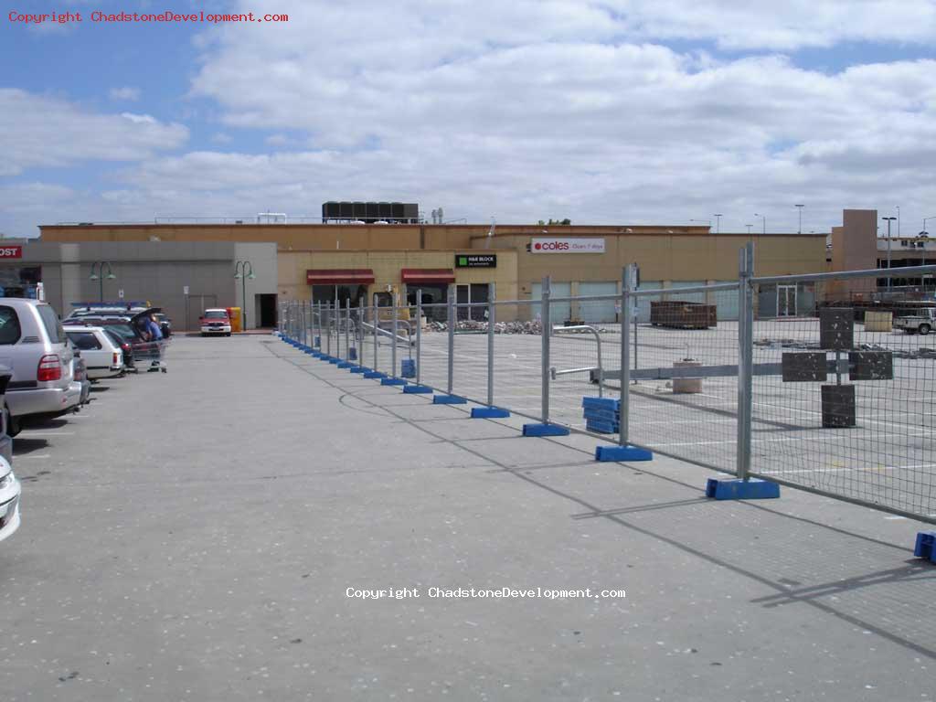 Fenced off section of carpark near Australia Post shop - Chadstone Development Discussions