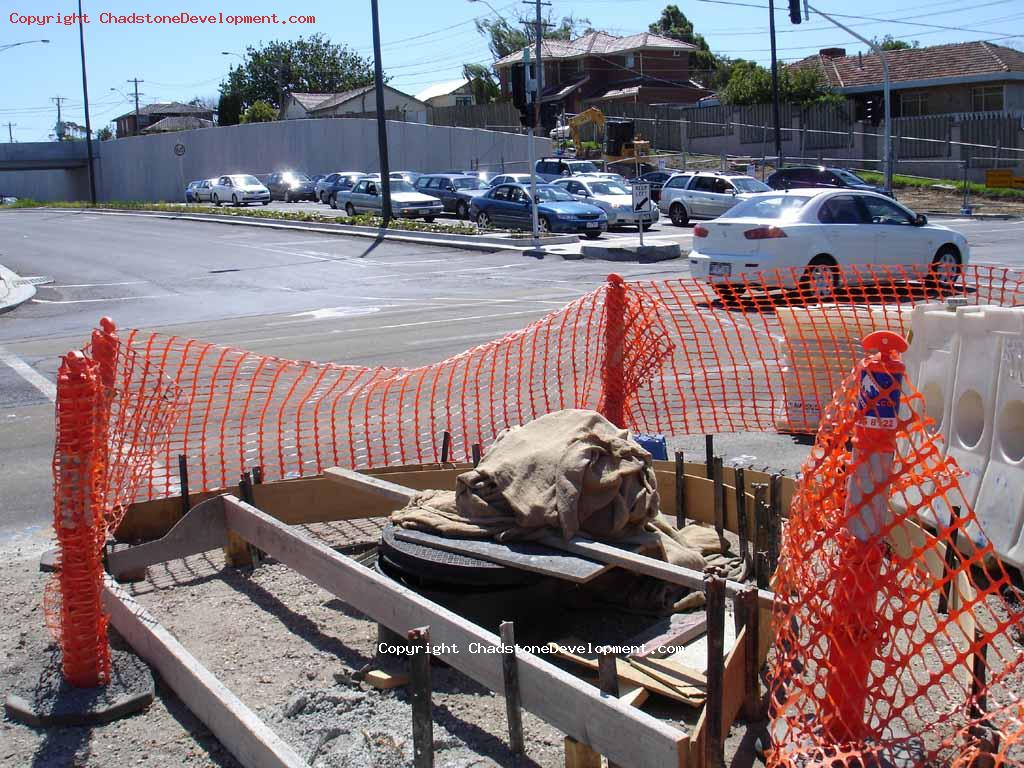 unfinished pedestrian crossing on Warrigal Rd - Chadstone Development Discussions