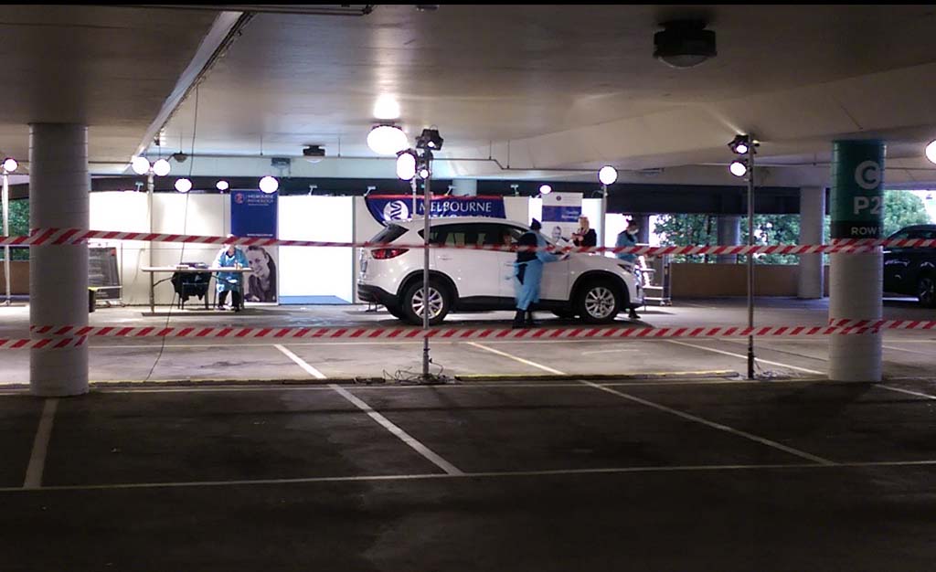 Pop-up COVID testing clinic at Chadstone Shopping carpark