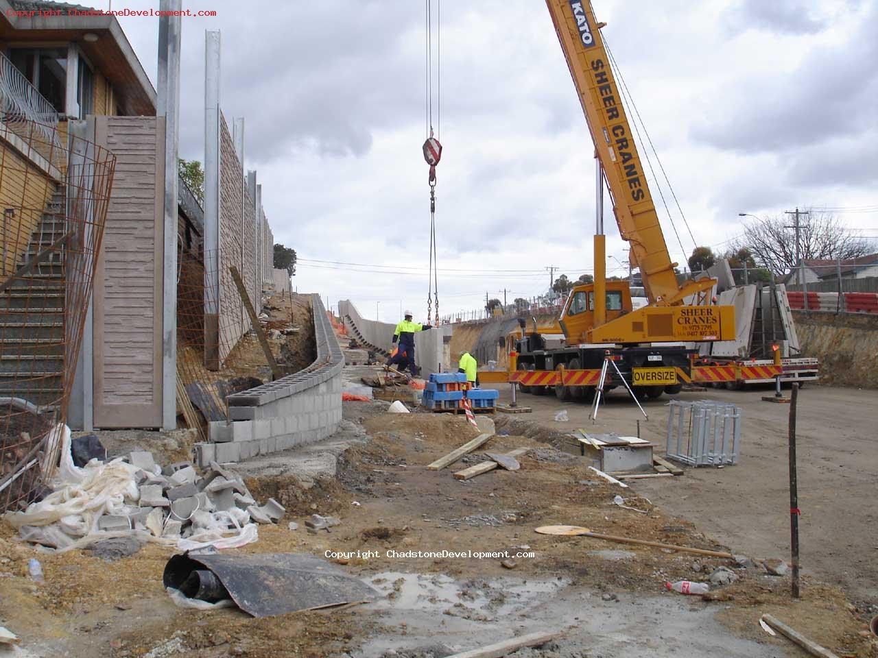 Errecting the barrier wall along the walkway - Chadstone Development Discussions Gallery